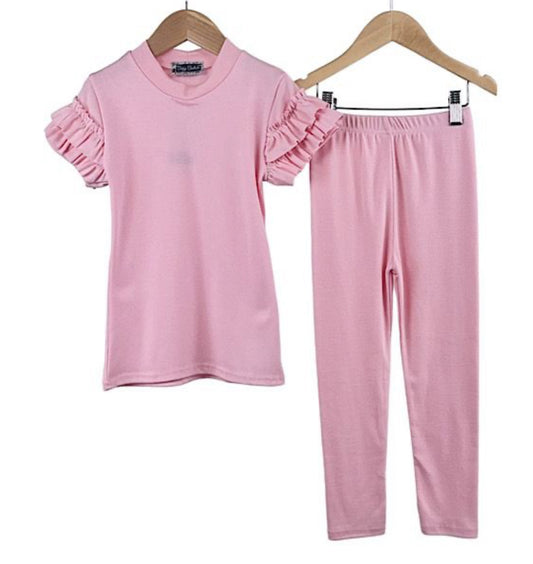 Pink Ruffle Lounge Set